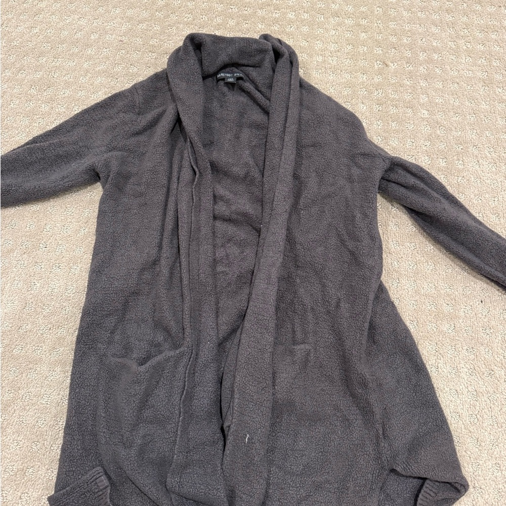 Barefoot Dreams Charcoal Sherpa Open-Front Cardigan